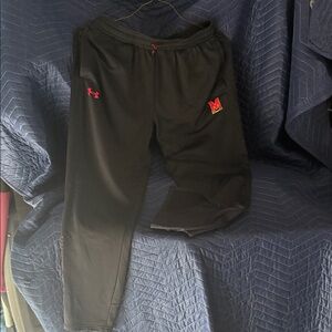 Under Armour Black Joggers with Red Accents